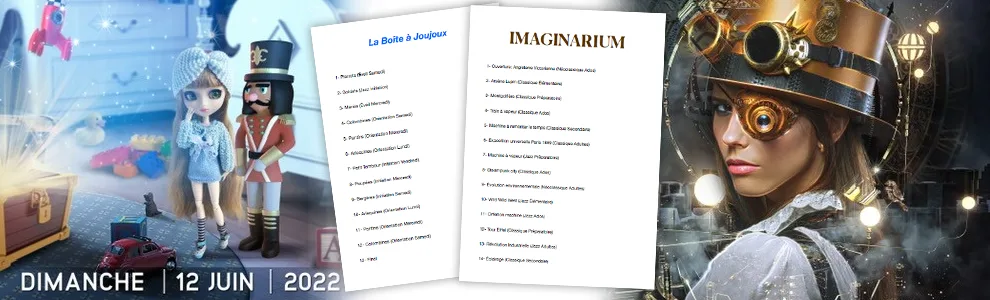 Programmes du spectacle “la boîte à joujoux” & ”Imaginarium”