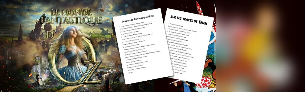 Programmes du spectacle “Sur les traces de Tintin” & ”Le monde fantastique d’Oz”